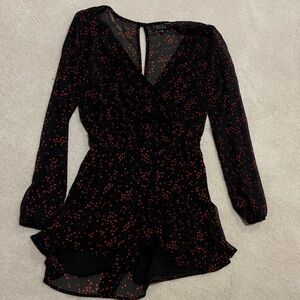 Elegant Black and Red Polka Dot romper